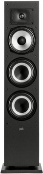Polk Audio Monitor XT60 Tower Speaker - Hi-Res Audio Certified, Dolby Atmos, DTS:X & Auro 3D Compatible, 1" Tweeter, 6.5" Dynamically Balanced Woofer,(2) 6.5" Passive Radiators(Single,Midnight Black)
