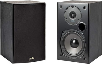 Polk Audio T15 100 Watt Home Theater Bookshelf Speakers ? Hi-Res Audio with Deep Bass Response, Dolby and DTS Surround, Wall-Mountable, Pair, Black, 6.5 x 7.25 x 10.63 inches