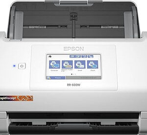 Epson RapidReceipt RR-600W Wireless Desktop Color Duplex Receipt and Document Scanner with Receipt Management and PDF Software for PC and Mac, Touchscreen and Auto Document Feeder (ADF)