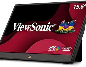 ViewSonic VA1655 15.6 Inch 1080p Portable IPS Monitor with a Built-in Stand, Mobile Ergonomics, USB C, Mini HDMI and Protective Case for Home and Office