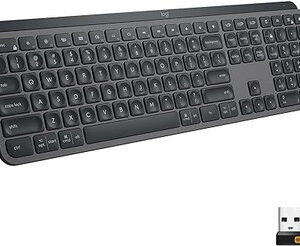 Logitech MX Keys Advanced Wireless Illuminated Keyboard, Bluetooth USB-C - Graphite - With Free Adobe Creative Cloud Subscription