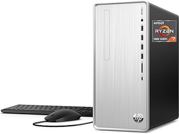 HP Pavilion Desktop Computer PC,AMD Ryzen 7, AMD Radeon, 16 GB SDRAM, 512 GB PCIe SSD, Windows 11 Pro, 9 USB Ports, High-Performance Wi-Fi & Bluetooth