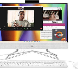 HP 21.5" Full HD Micro-Edge Display All-in-One PCAMD Ryzen 3 Processor AMD Radeon Graphics 8GB RAM 256GB SSD Win11 Home OS MU-MIMO