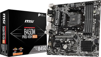 MSI ProSeriesAMD Ryzen 2ND and 3rd Gen AM4 M.2 USB 3 DDR4 D-Sub DVI HDMI Micro-ATX Motherboard (B450M PRO-VDH Max)