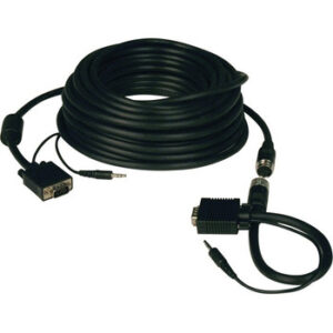 Tripp Lite 100ft SVGA / VGA Coax Monitor Cable with Audio and RGB High Resolution Easy Pull HD15 - P504-100-EZ