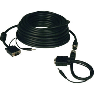 Tripp Lite 50ft SVGA / VGA Coax Monitor Cable with Audio and RGB High Resolution Easy Pull HD15 M/M - P504-050-EZ