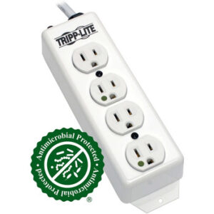 Tripp Lite Power Strip Hospital Medical 120V 5-15R-HG 4 Outlet 15' Cord Metal - PS-415-HG