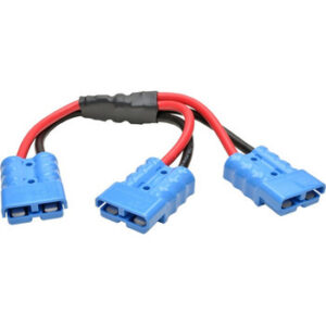 Tripp Lite 1ft Y Splitter Cable for select BatteryPacks 175A DC Connectors Blue - 48VDCSPLITTER