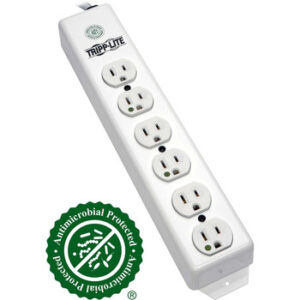 Tripp Lite Power Strip Hospital Medical 120V 5-15R-HG 6 Outlet 6' Cord Metal - PS-606-HG