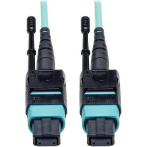 Tripp Lite 10M MTP / MPO Patch Cable 12 Fiber 40GbE Aqua OM3 Plenum 33ft 33' 10 Meter - N844-10M-12-P