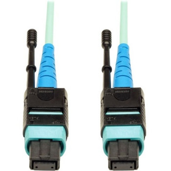 Tripp Lite 2M MTP / MPO Patch Cable 24 Fiber 100GbE Aqua OM3 Plenum 6ft 6' 2 Meter - N846-02M-24-P