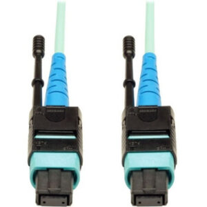 Tripp Lite 5M MTP / MPO Patch Cable 24 Fiber 100GbE Aqua OM3 Plenum 16ft 16' 5 Meter - N846-05M-24-P