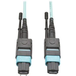 Tripp Lite 5M MTP/MTO Multimode Cable 12 Fiber 40 GbE OM3 Aqua M/F 16ft 16' 5 Meter - N842-05M-12-MF