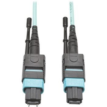 Tripp Lite 5M MTP/MTO Multimode Cable 12 Fiber 40 GbE OM3 Aqua M/F 16ft 16' 5 Meter - N842-05M-12-MF