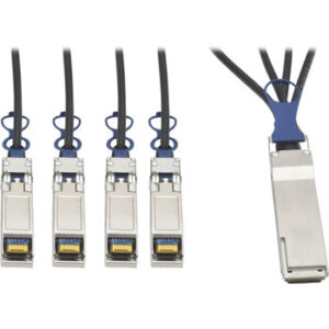 Tripp Lite 40GbE QSFP+ to 10GbE SFP+ Passive Copper Breakout Cable QSFP-4SFP10G-CU1M Compatible 2M - N281-02M-BK