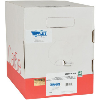 Tripp Lite 1000ft Cat5 / Cat5e Bulk Cable Solid CMP Plenum PVC White 1000' - N024-01K-WH