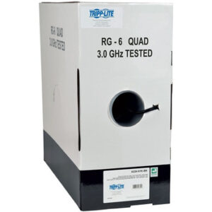 Tripp Lite 1000ft RG6/U Quad Shield CMR Rated Coaxial Cable Black 1000' - A224-01K-BK