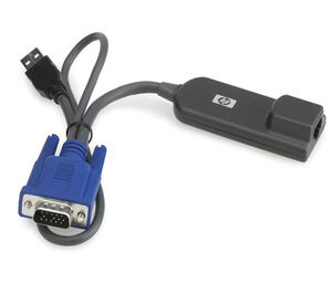 336047-B21 - HP USB Interface KVM Adapter Video/USB extender 1 x Type A Male 1 x HD-15 Male 1 x RJ-45 Female