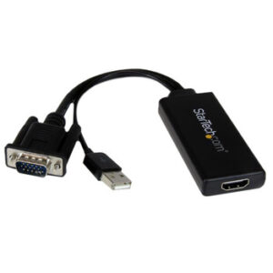 StarTech VGA2HDU VGA to HDMI Adapter with USB Audio & Power - Portable VGA to HDMI Converter 1080p