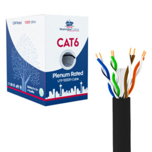 Washington Cables Cat6 Ethernet Cable 1000ft Plenum | UTP, 550MHz, 23AWG, 4Pair, 10GB Cat6 Cable - WC-600
