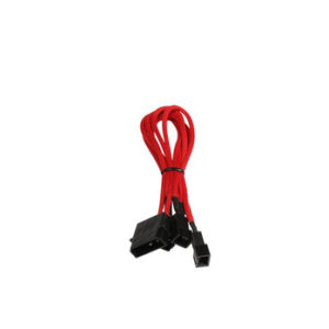 BitFenix Alchemy Multisleeved 20cm 4Pin Molex Male to 3x 3Pin Fan Male 12V Adapter Cable (Red)